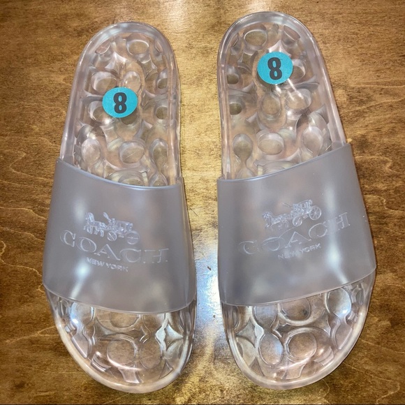 Coach Shoes - 🎉FINAL New! COACH Clear Jelly Slides Size 8